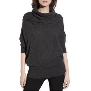 Vince Dark Grey Cowl‎ Neck Oversized Soft Wool Braided Sweater XS
